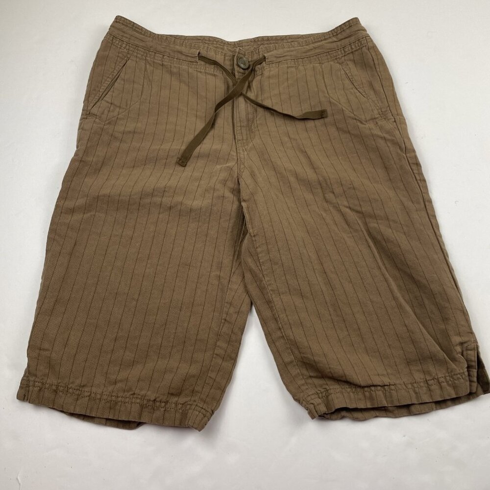 Eddie Bauer Linen Blend Bermuda Shorts Women’s 6 Tall Walking Hiking Casual